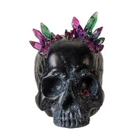 Black Skull with Crystals