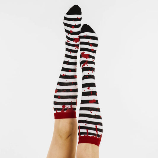 Sanguine Stripes Blood Spatter Knee High