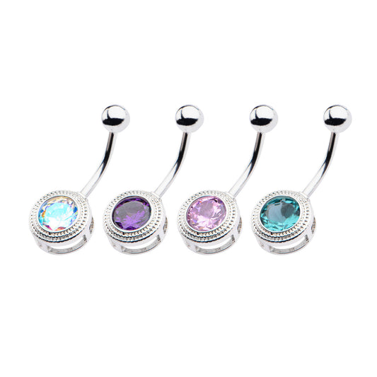 14g Jewel With Double Hammered Rims