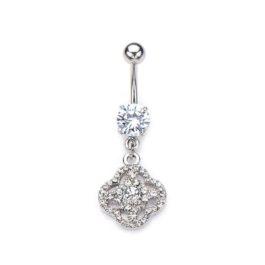 Quatrefoil CZ Gem Charm Dangle