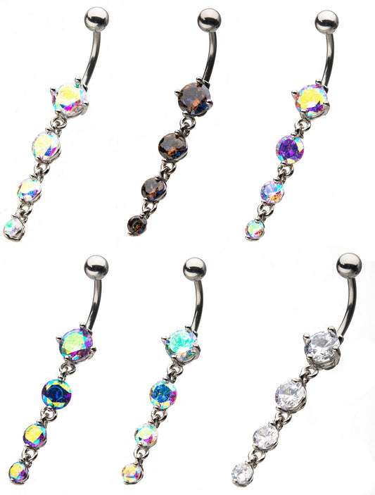 4 ROUND GEM DANGLE NAVEL