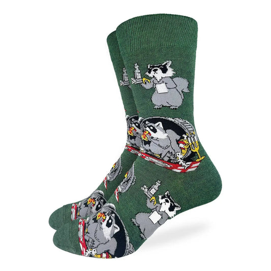 Raccoon Eating Trash Socks