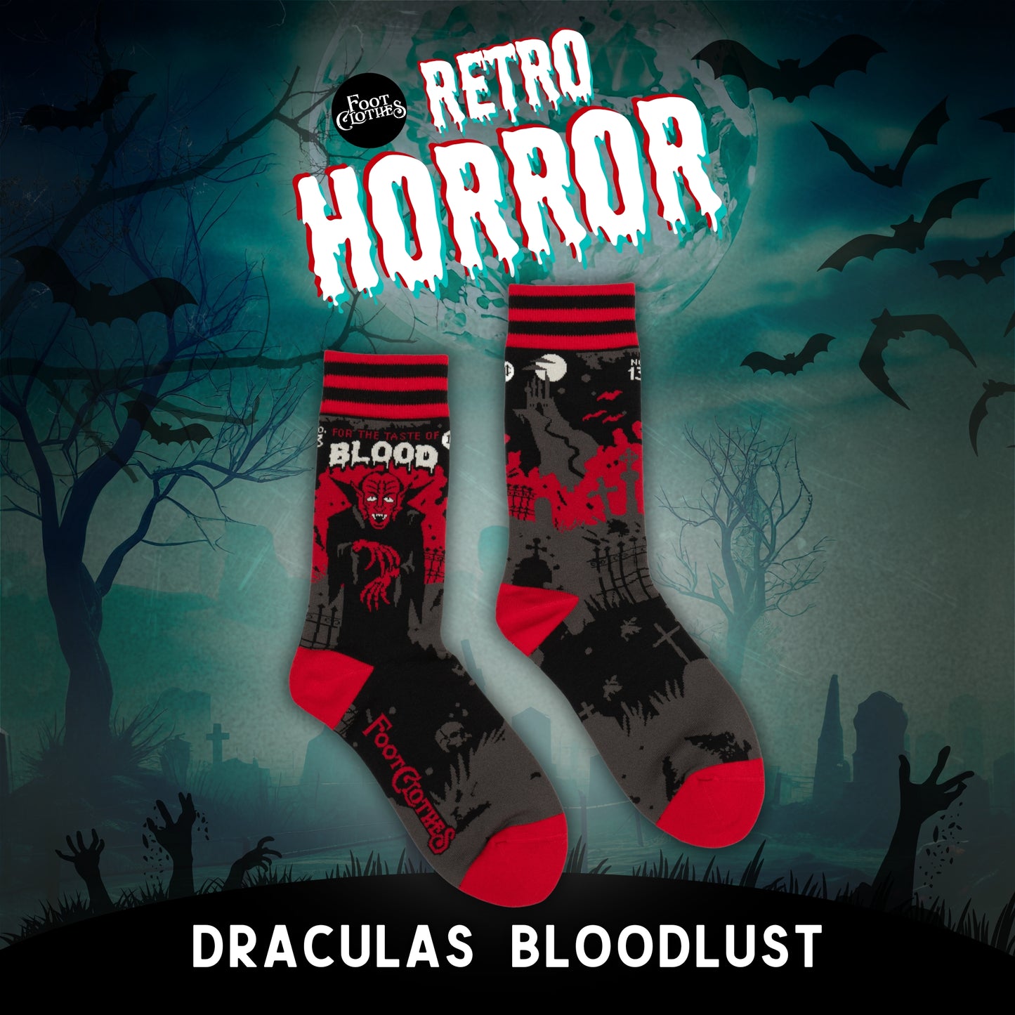 Draculas Bloodlust Crew Socks