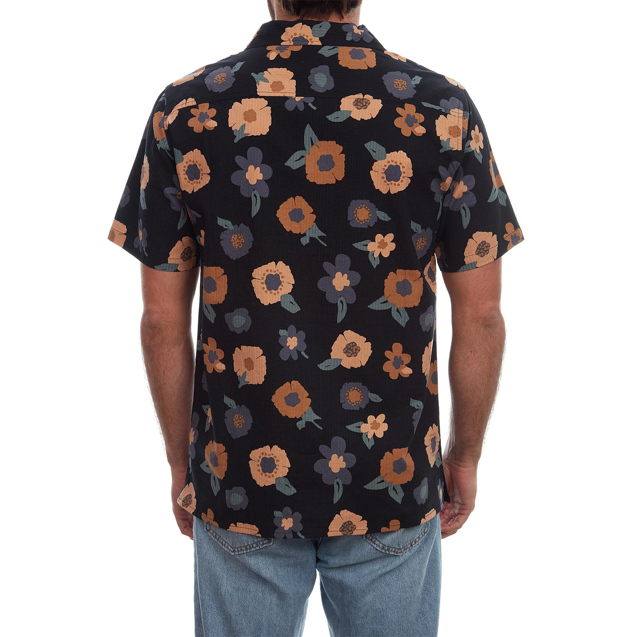 Kai All Over Printed Floral Seer Sucker Shirt