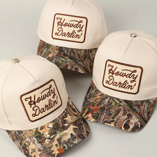 Camo Howdy Darling Patch Corduroy Hat