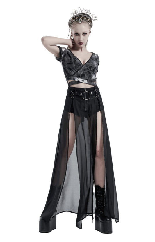 Pantalones cortos con falda transparente