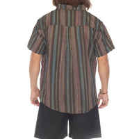 Stripe Button Down Short Sleeve Shirt