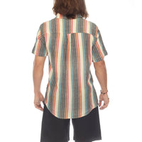 Stripe Button Down Short Sleeve Shirt