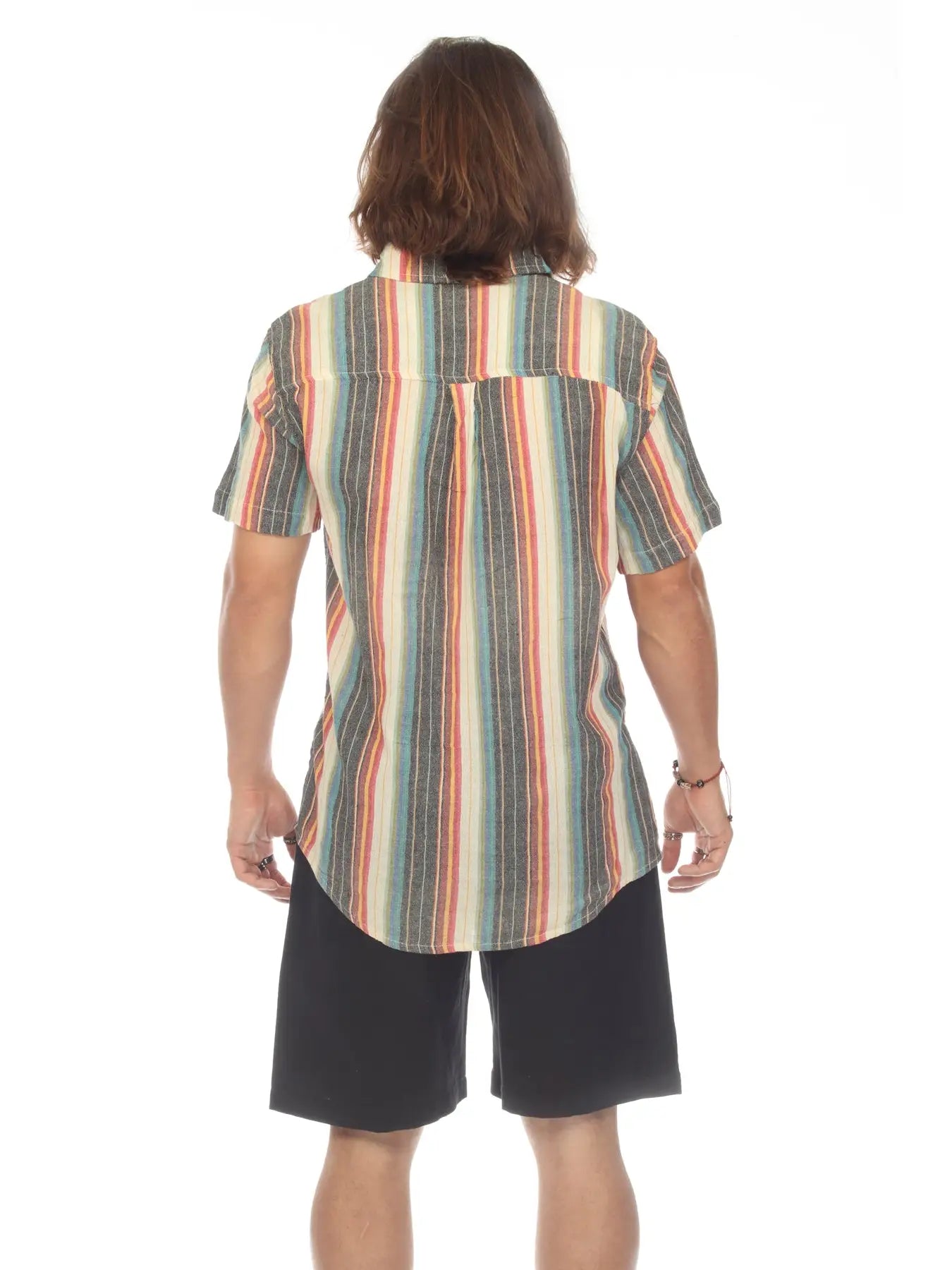 Stripe Button Down Short Sleeve Shirt