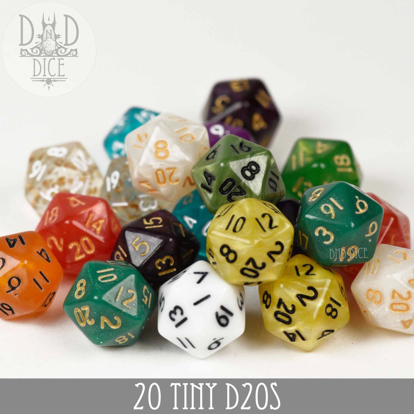 20 Tiny D20's Dice Set