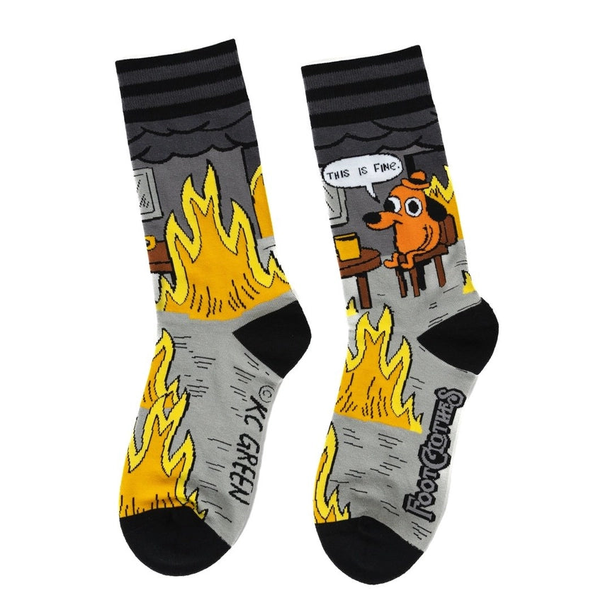 This Is Fine Noir Edition Crew Socks