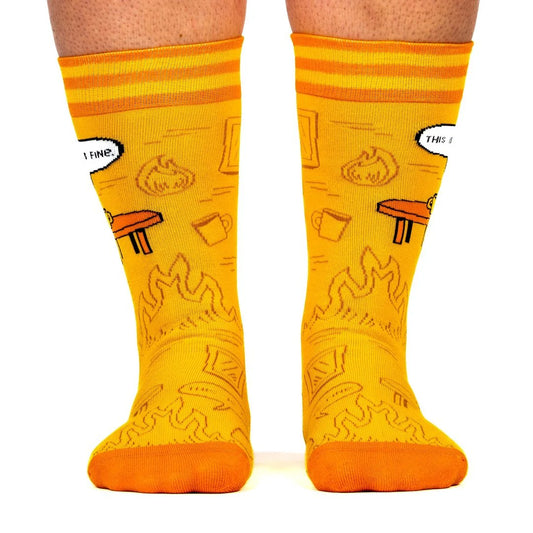 This Is Fine Ironic Edition Crew Socks