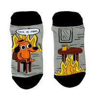 This Is Fine: Black Coffee Edition Ankle Socks