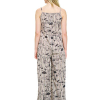 Jumpsuit Mushroom Print Striped