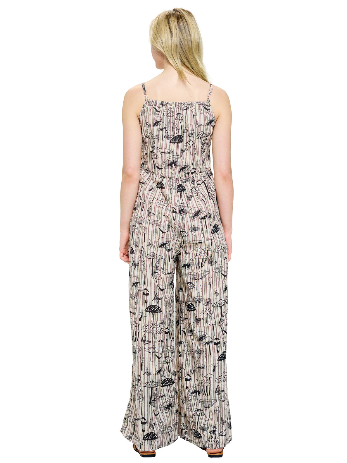 Jumpsuit Mushroom Print Striped