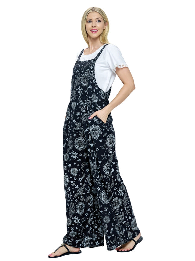 Overall Jumpsuit Universe Sun Moon Print