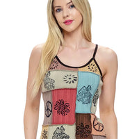 Patchwork Art Printed Tank Top
