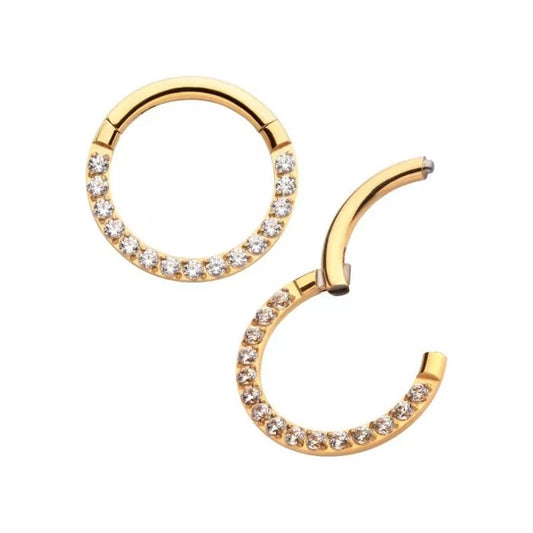 16g Prong Set Round CZ 24kt PVD Dermal Top