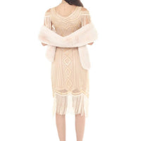 Beige Flapper Dress With Tassles