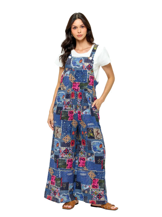 Overall Ruffled Patchwork Print