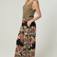 Wide Leg Pants With Self Tie