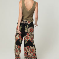 Wide Leg Pants With Self Tie