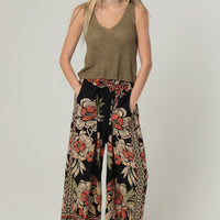 Wide Leg Pants With Self Tie