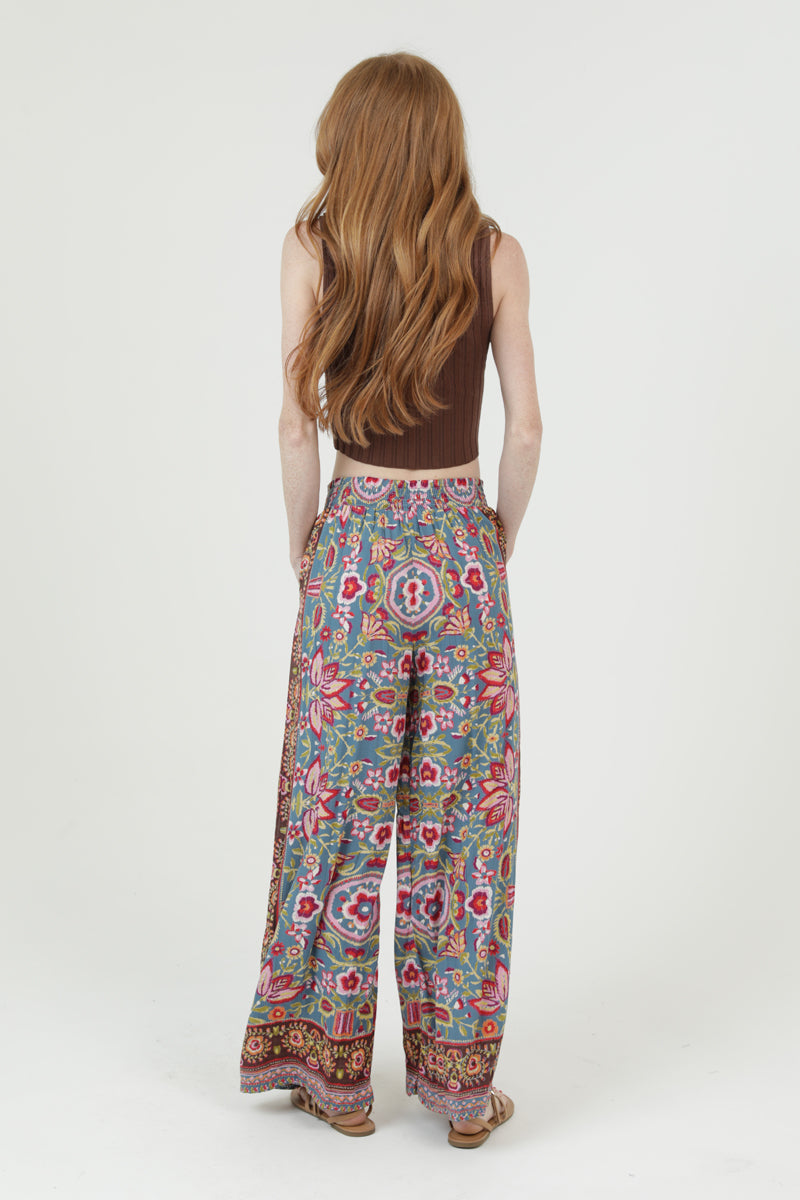 Wide Leg Pants W/ Self Tie