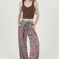 Wide Leg Pants W/ Self Tie