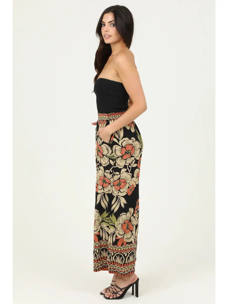 Printed Wide Leg Pants