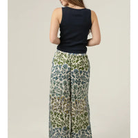 Printed Wide Leg Pants with Elastic Waist