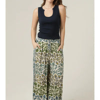 Printed Wide Leg Pants with Elastic Waist