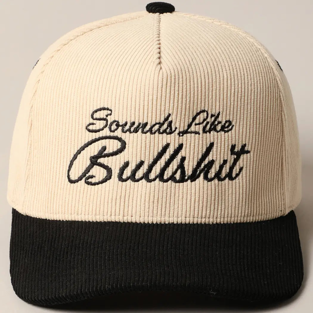 Black Sounds Like Bullshit Corduroy Trucker Baseball Cap