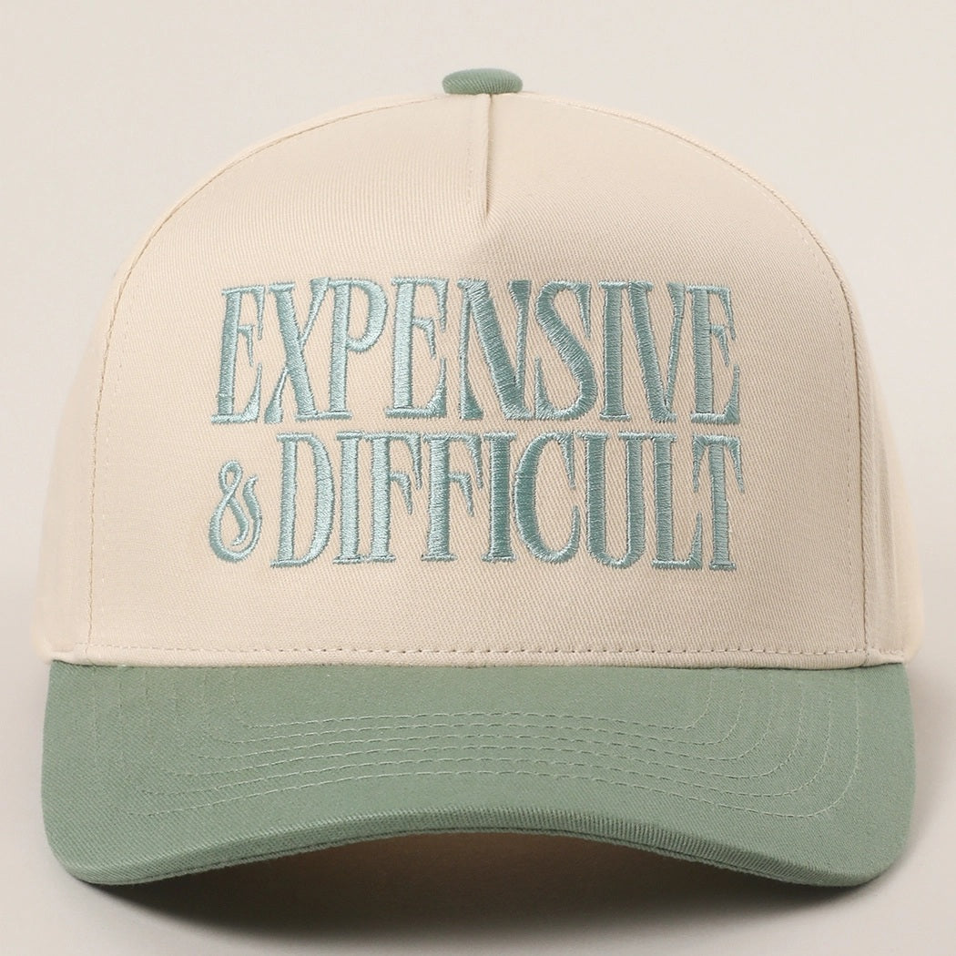 Sage Expensive And Difficult Embroidered Trucker Hat