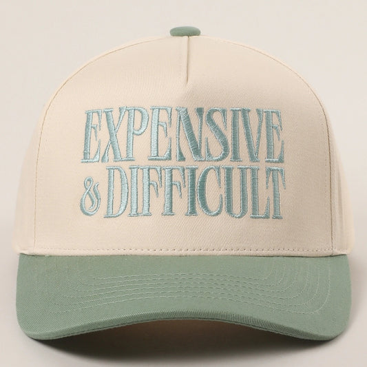 Sage Expensive And Difficult Embroidered Trucker Hat