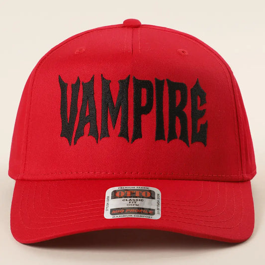 Vampire Typography Embroidered Trucker Hat