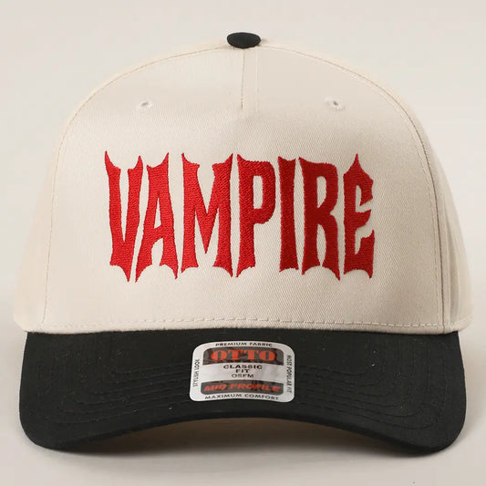 Vampire Typography Embroidered Trucker Hat