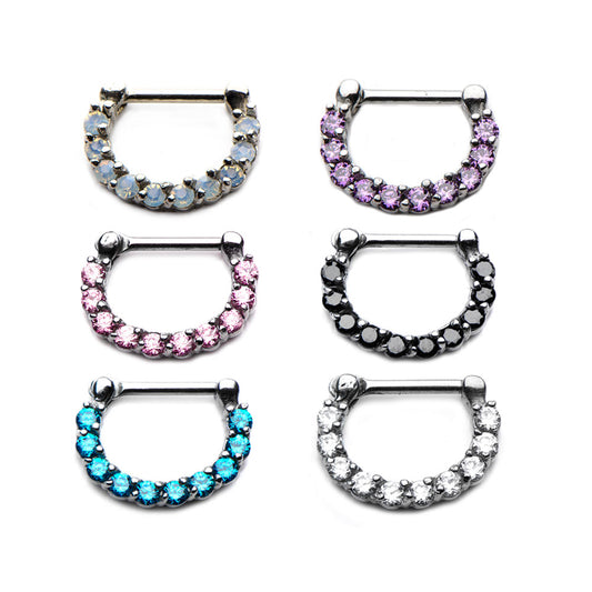 16g Clickers with Prong Set CZ gems