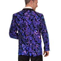 Purple Leaf Sequin Blazer