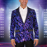 Purple Leaf Sequin Blazer