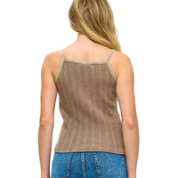 Patchwork Ribbed Tank Top Art Painted