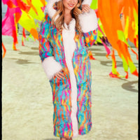 Splatter Tye Dye Long Coat