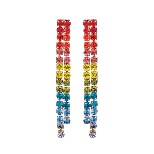 2 Line Multi Color Earrings