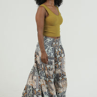 Tiered Skirt With Smocked Waist