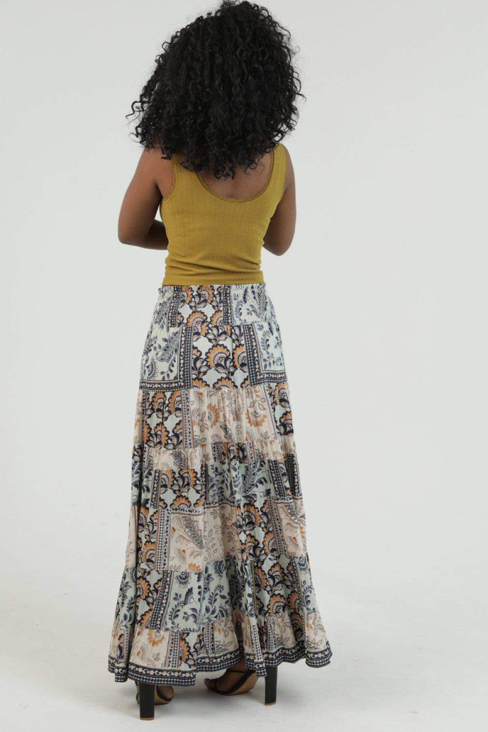 Tiered Skirt With Smocked Waist