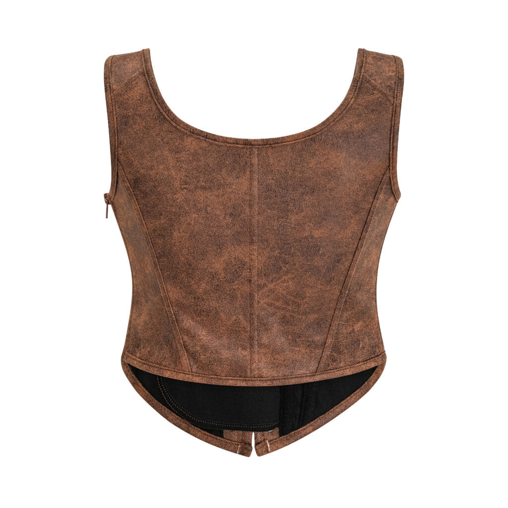 Pleather Front Lace Corset