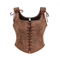 Pleather Front Lace Corset