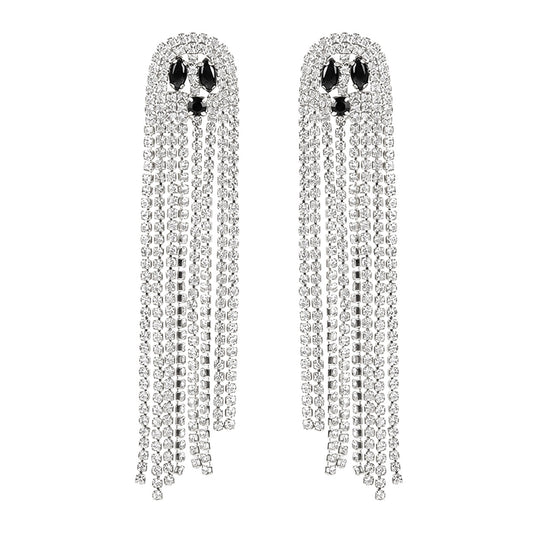 Rhinestone Ghost Post Drop Earrings