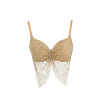 Rhinestone Mesh Bra Top