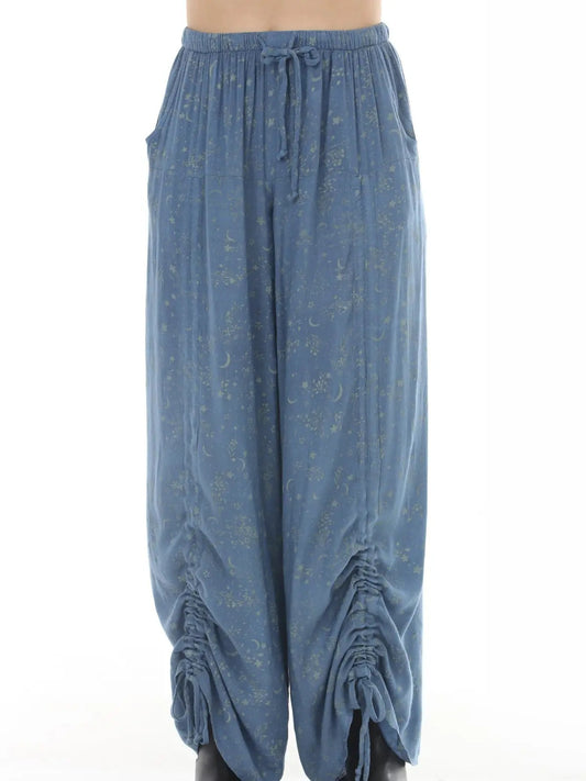 Celestial Flower Drawstring Pants